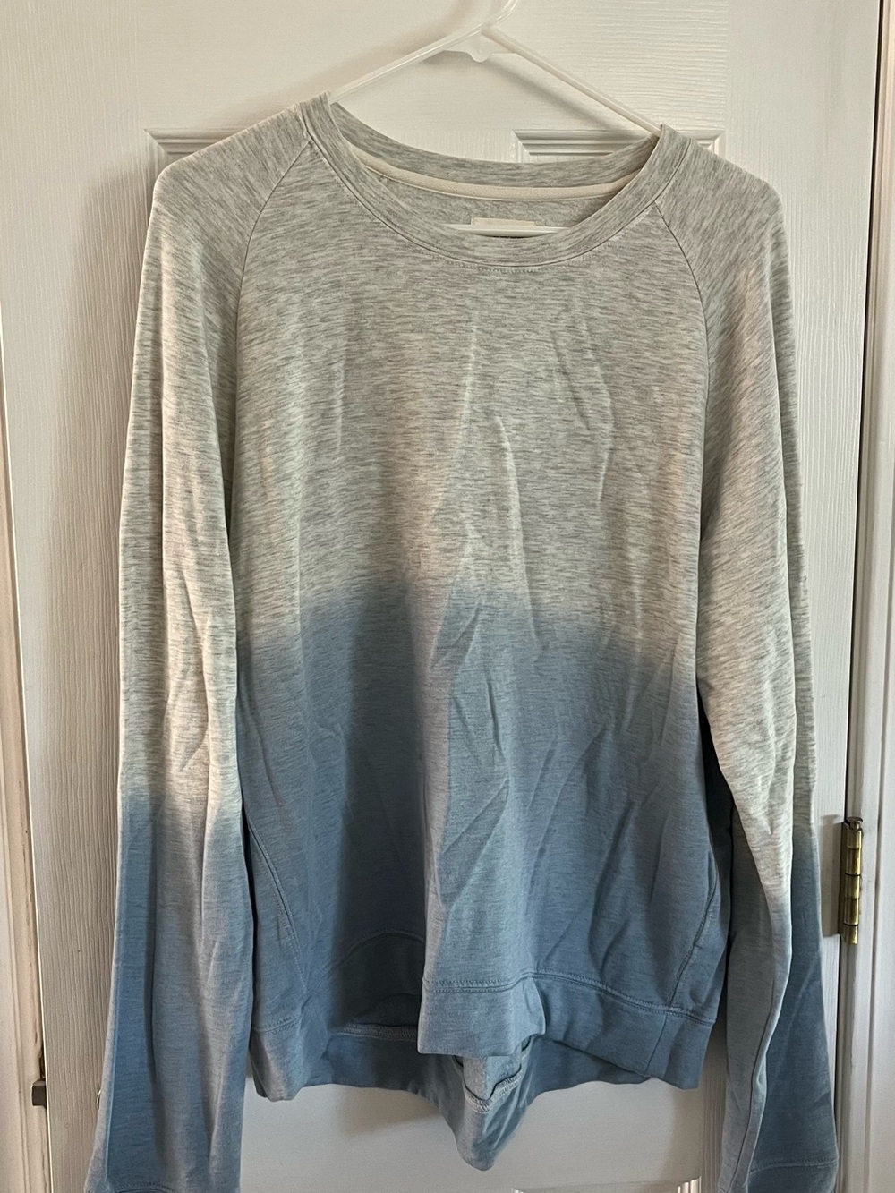 Thread & Supply Gray to Blue Ombre Crewneck Sweater